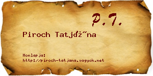 Piroch Tatjána névjegykártya